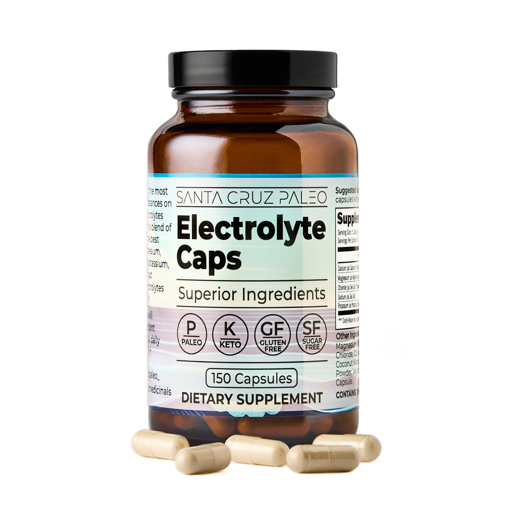 Santa Cruz Paleo electrolyte capsules bottle for on-the-go hydration