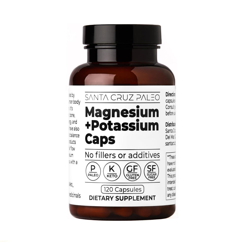 Bottle of Santa Cruz Paleo Magnesium Potassium Capsules