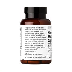 Close-up of magnesium glycinate and potassium citrate capsules