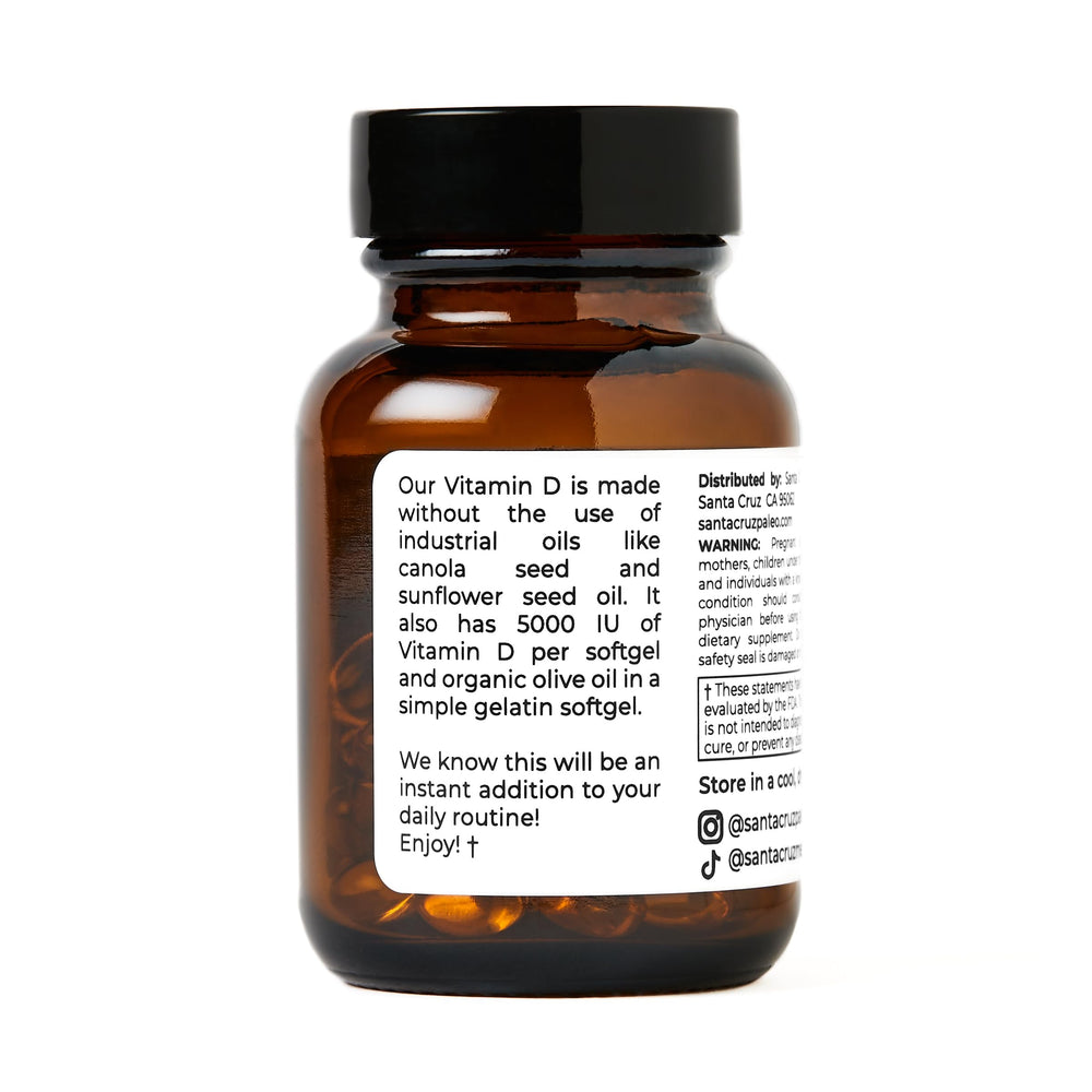 Paleo compatible vitamin D packaging