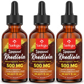 Front view of Santegra Rhodiola 57k liposomal liquid bottle