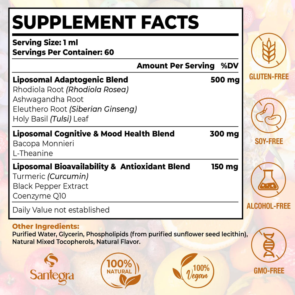 Rhodiola Rosea liquid drops showing 57,000 mg potency