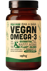 Vegan Omega-3 supplement bottle front view