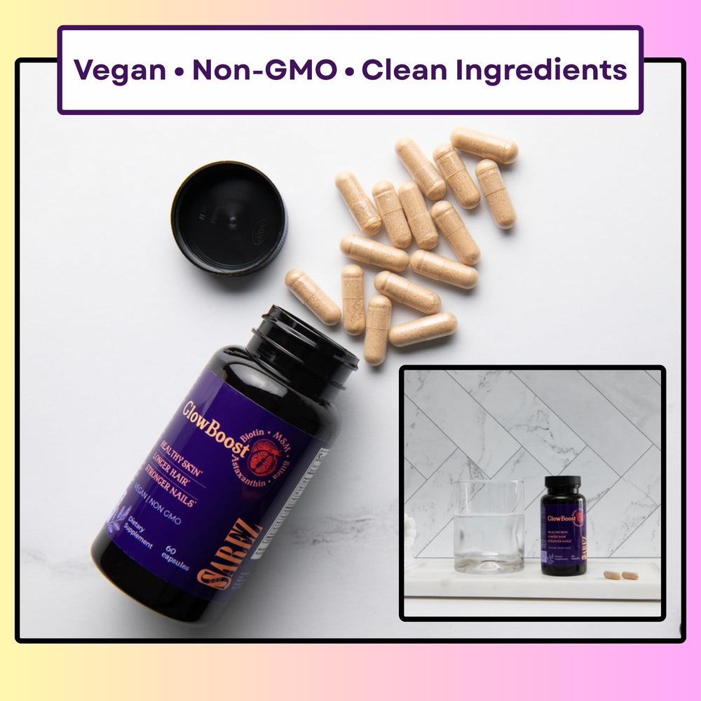 Serving suggestion showing two vegan capsules daily