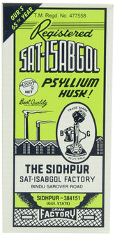 Front view of Sat-isabgol psyllium husk box (5 x 200g pack)