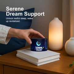 Front view of Satnkemi 60-count sleep gummies jar