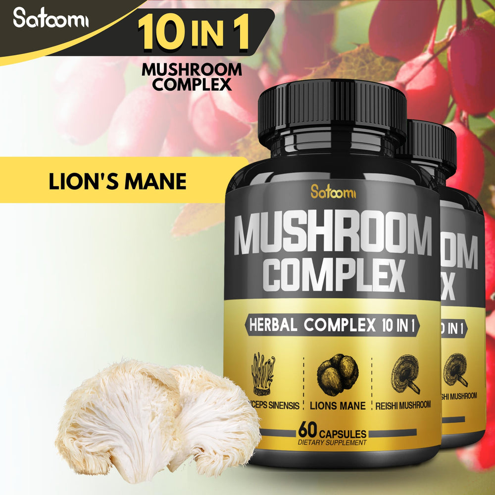 Graphic representation of the 10 mushroom ingredients included