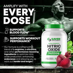 Saver Supplements Nitric Oxide capsules with 800mg L-Citrulline per serving