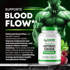 Lab-testing and cGMP standards badge on Saver Supplements Nitric Oxide bottle