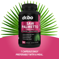 500 mg Saw Palmetto fruit extract capsules
