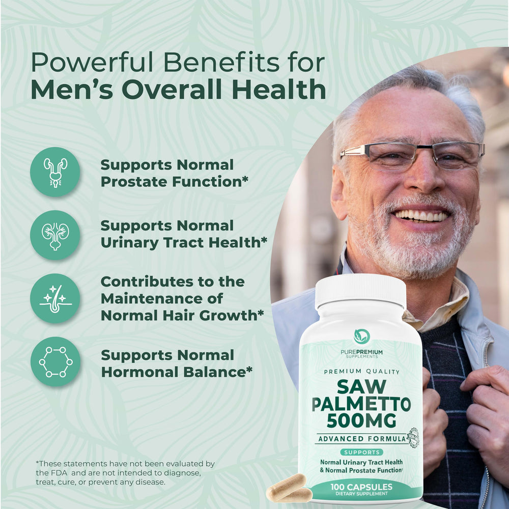 Saw palmetto berry powder complex illustration
