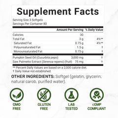 Saw palmetto extract 75 mg supplement label