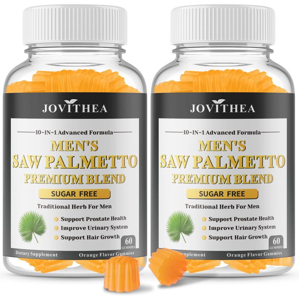 Front view of a bottle of Saw Palmetto Gummies for Men 120 count