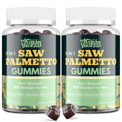 Front view bottle of Saw Palmetto Gummies for Men with 600mg per gummy