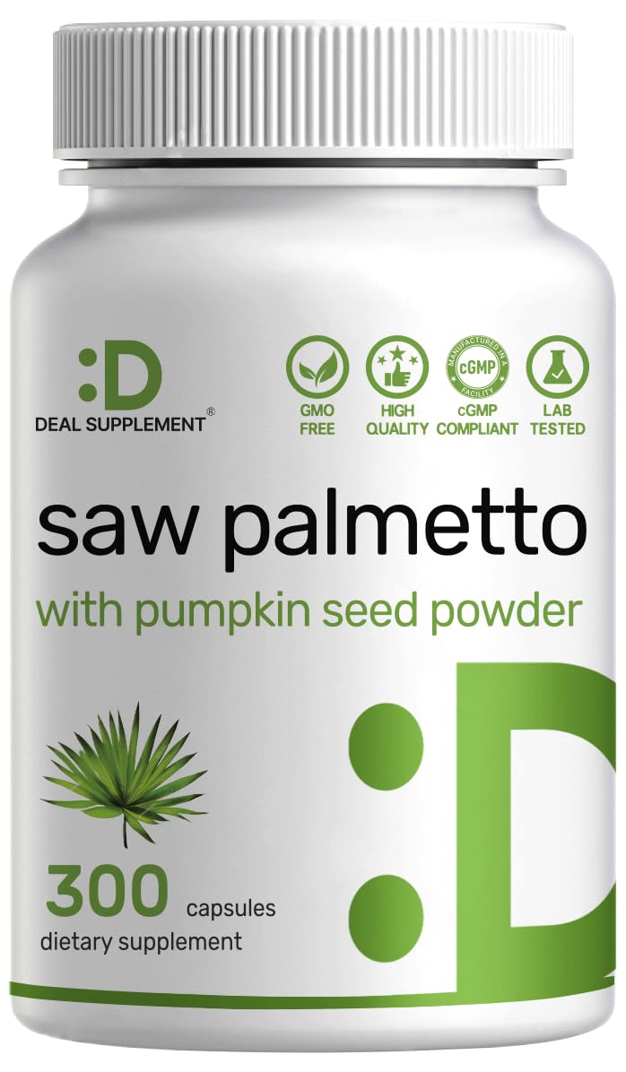Bottle of Saw Palmetto with Pumpkin Seed capsules