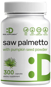 Bottle of Saw Palmetto with Pumpkin Seed capsules