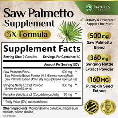 Saw Palmetto with pumpkin seed and DHT blocker for urinary health