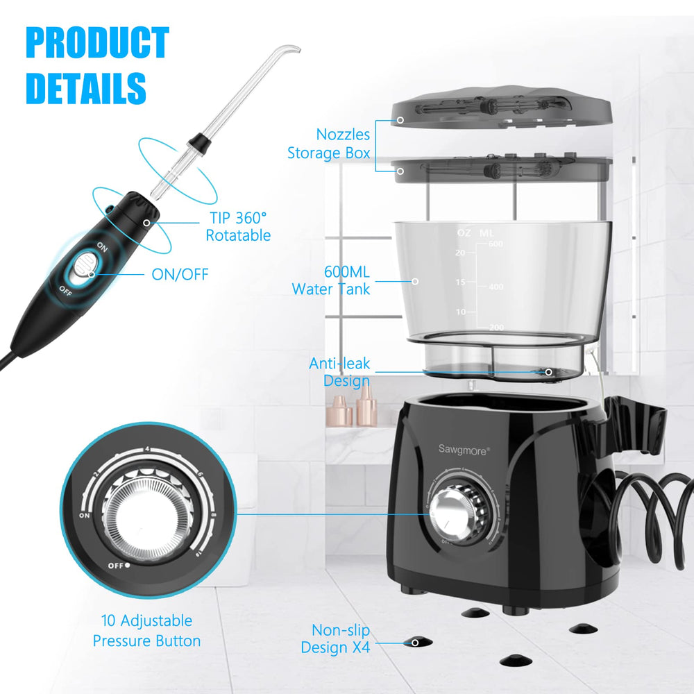 360-degree rotatable nozzle tips for full-mouth reach on Sawgmore FC166