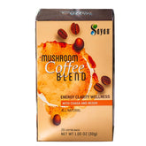 Front label of Sayan Organic Instant Arabica Colombian Coffee Mushroom Blend
