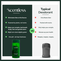 Hands holding Scentless capsules for daily use