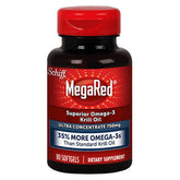 Schiff MegaRed Krill Oil High Concentration 750mg bottle with 80 softgels