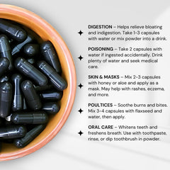 Packaging of Schizandu Activated Coconut Charcoal Capsules 210-count