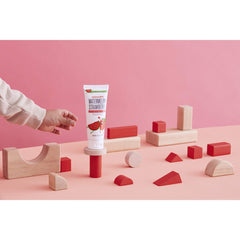 Watermelon + Strawberry flavor label for Schmidt's Kids toothpaste