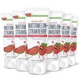 Front view of Schmidt's Kids Watermelon + Strawberry toothpaste 4.7 oz 6-pack