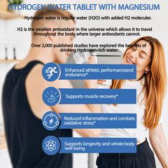 Science-backed hydrogen water tablets delivering 12ppm H2
