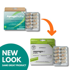 ScimeraMD Asprega ProPac probiotic bottle - back/label view