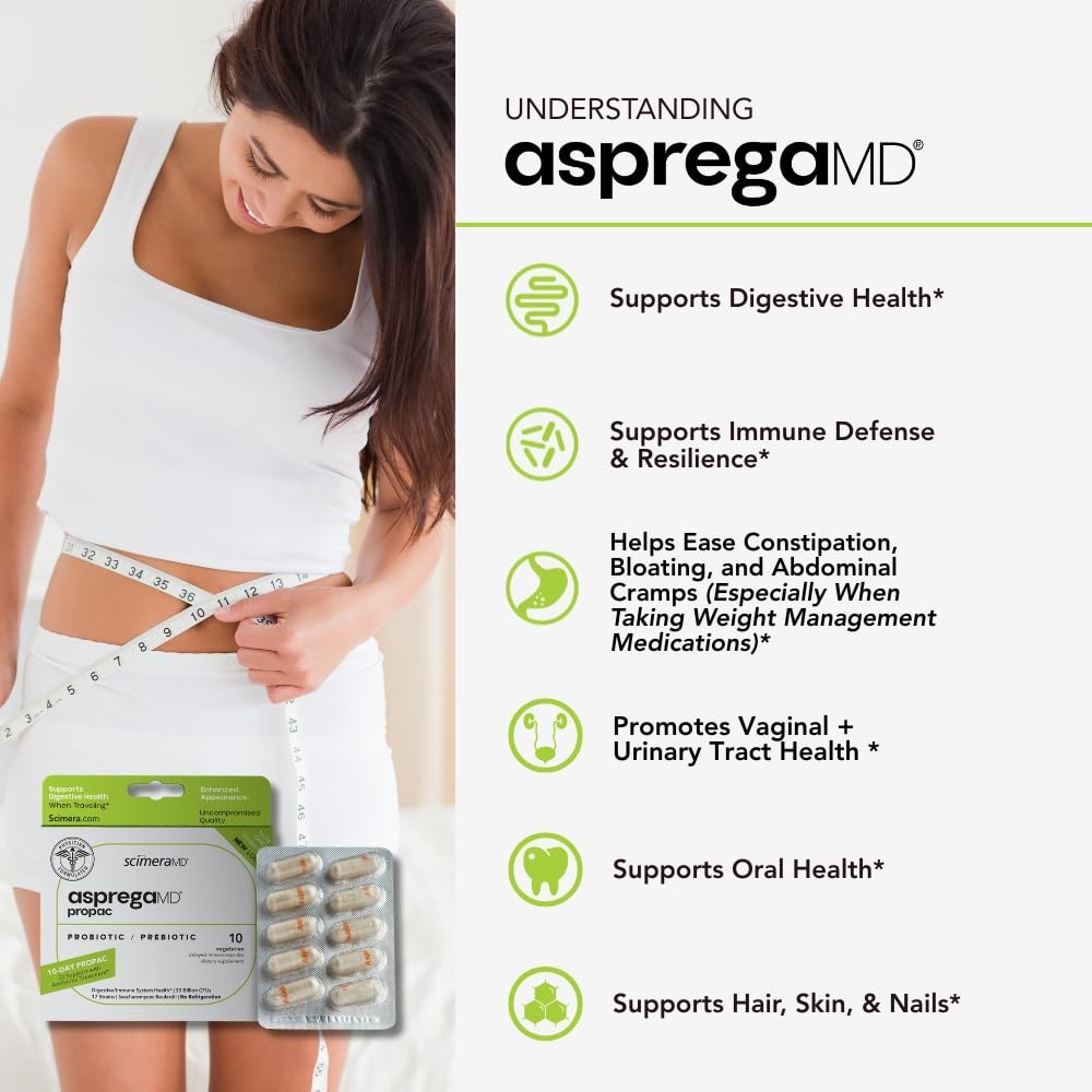 Close-up of Asprega ProPac probiotic capsules
