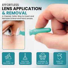 Close-up of suction grip on scleral lens inserter