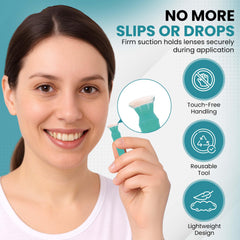 Silicone tip and handle of contact lens remover tool
