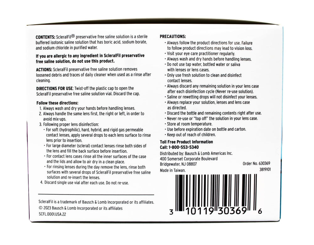 Travel-size saline solution for on-the-go lens care