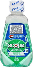 Scope Travel Size Mouthwash Classic Original Mint 1.2 oz bottle - side view