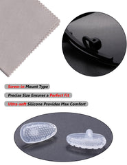 Screw-in nose pad installation with included micro screwdriver