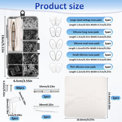 Screw-in nose pads with included micro screwdriver