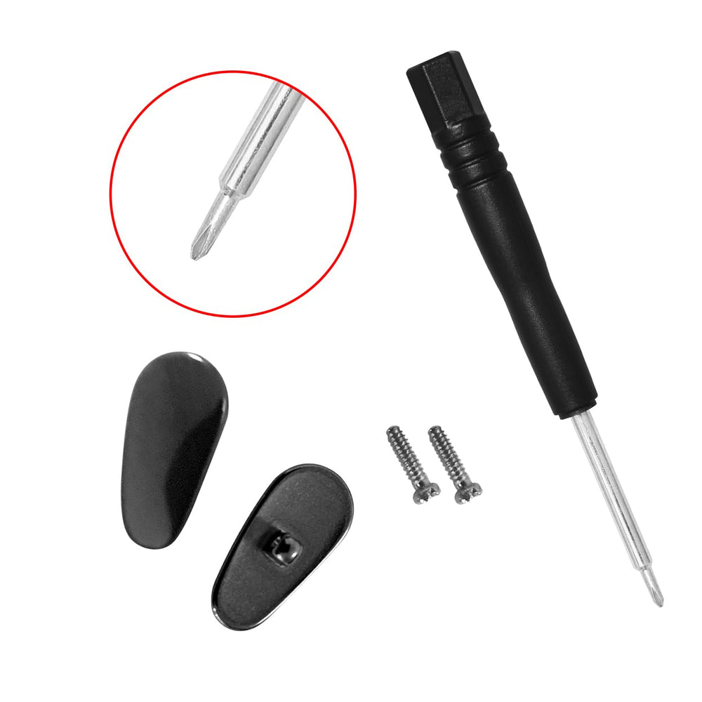 Included screwdriver and screws for nose pad replacement