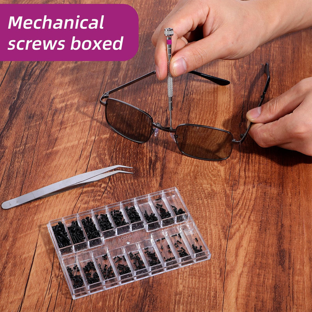 Assorted screws for laptops, eyeglasses, watches and SSDs