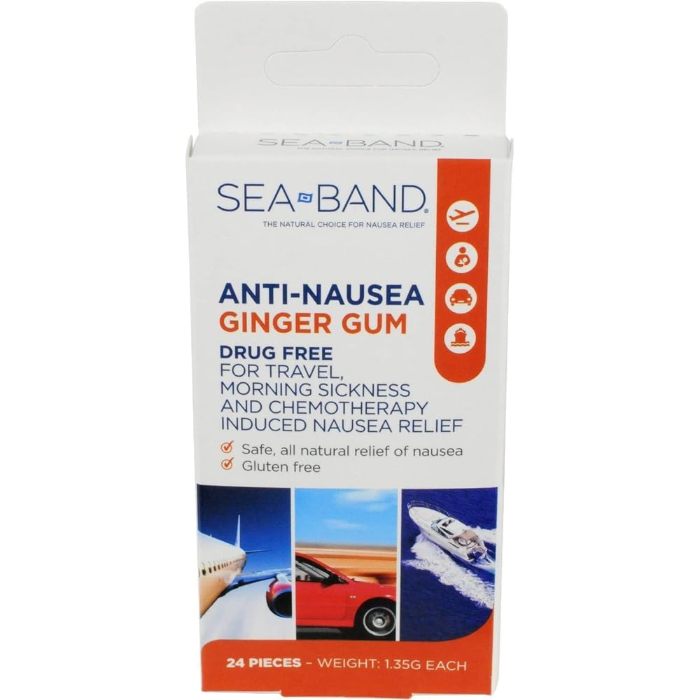 Sea-Band Anti-Nausea Ginger Gum 24 Pieces
