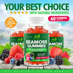 Berry-flavored Sea Moss Gummies close-up