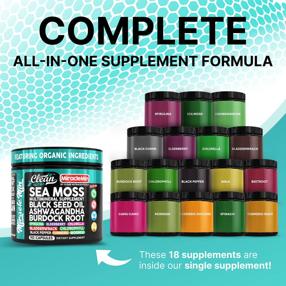Sea Moss Capsules with Ashwagandha, Black Seed Oil and Black Cumin