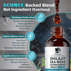 Sea moss and herbal blend with Shilajit liquid