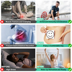 Open bottle with sea moss capsules beside herbal ingredients