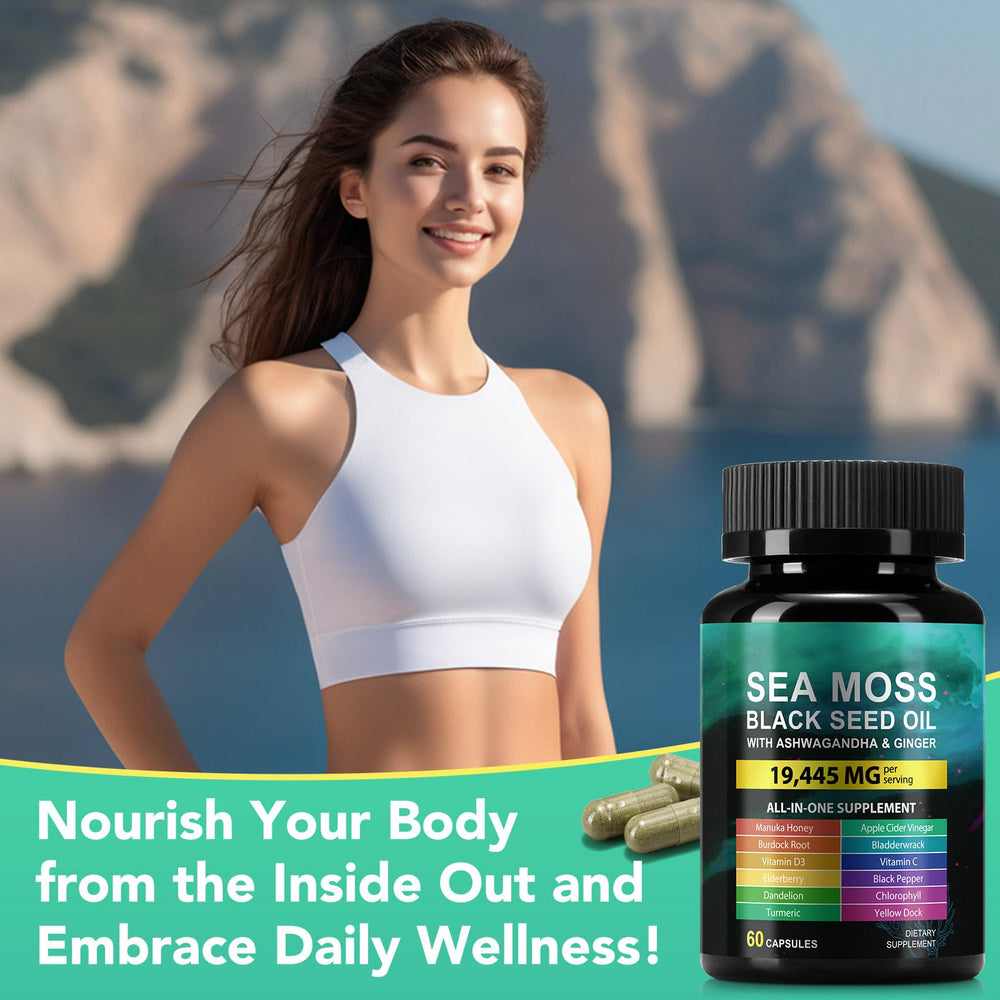 Burdock root and bladderwrack with supplement imagery