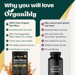 Blend of sea moss bladderwrack burdock root and apple cider vinegar capsules