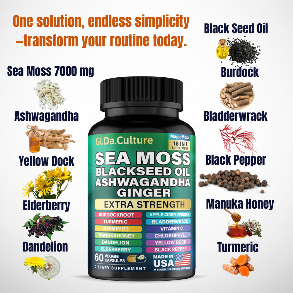 Sea Moss Capsules with Black Seed Oil