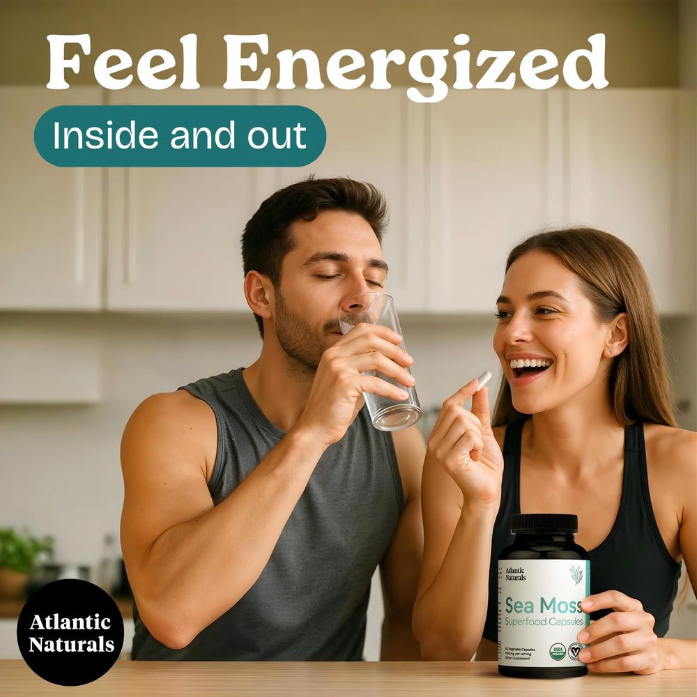 Label on bottle highlighting moringa and ashwagandha