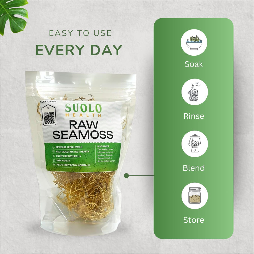 DIY sea moss gel preparation with sea moss