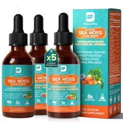 3Pack Sea Moss Drops bottle showing Irish sea moss chlorophyll liquid